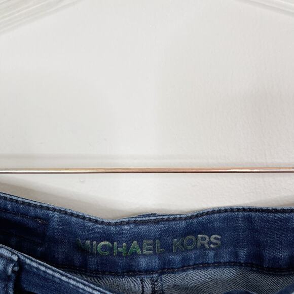Michael Kors Cotton Stretch Skinny Jeans Womens Size 2 Blue Factory Fading - Picture 8 of 11